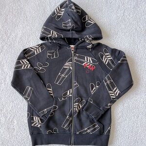 Brand New! nadadelazos kids hoodie sweatshirt - slate/tan - size 8Y